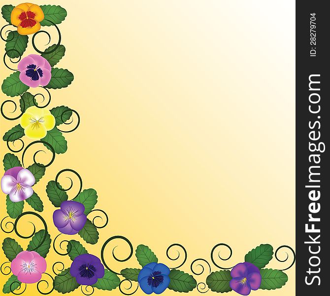 Sunshine background with pansies