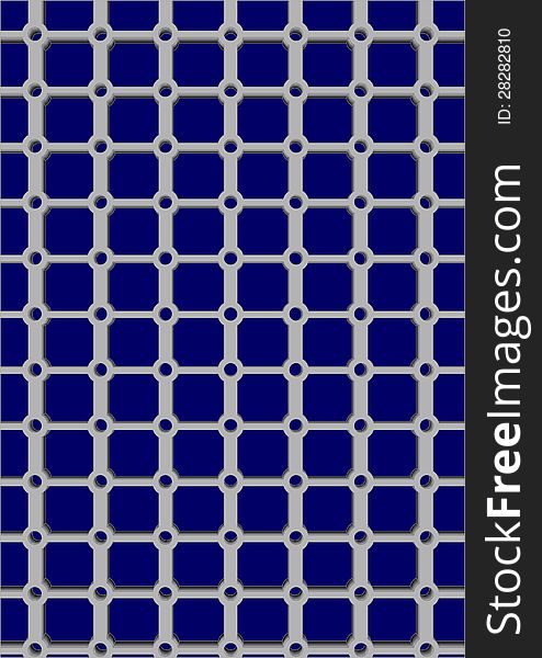 Plastic grid with openings for weaving on a blue background. Plastic grid with openings for weaving on a blue background.