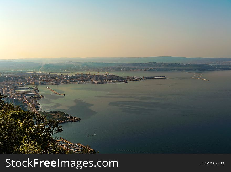 Gulf of trieste seen by the mountain grisa