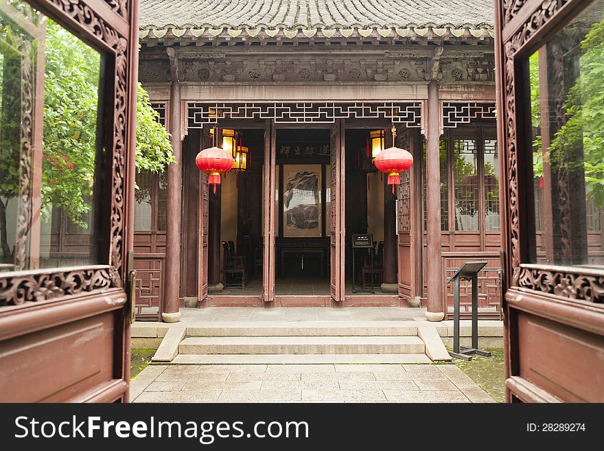 A courtyard of chinese traditional building. A courtyard of chinese traditional building