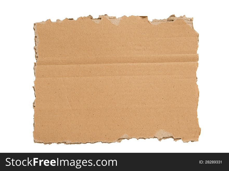 A Ripped Blank Piece of Cardboard XXXL Isolated