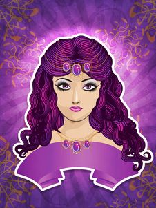 Girl With Purple Ribbon Royalty Free Stock Images Girl With Purple Ribbon Royalty Free Stock Images