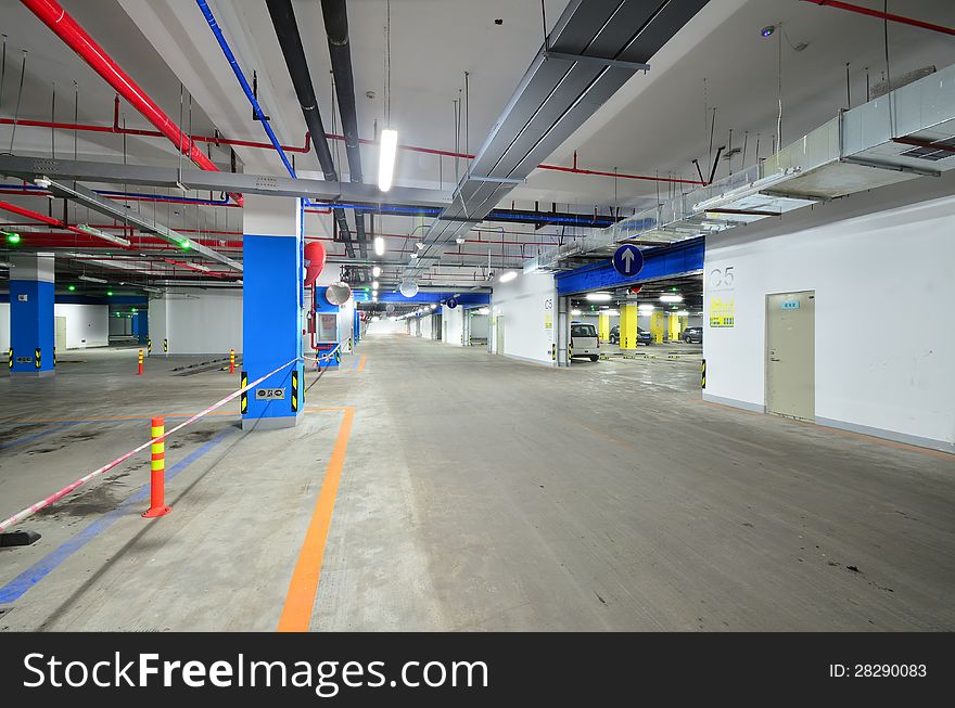 This picture shows the underground parking of Harbin West Railway Station.