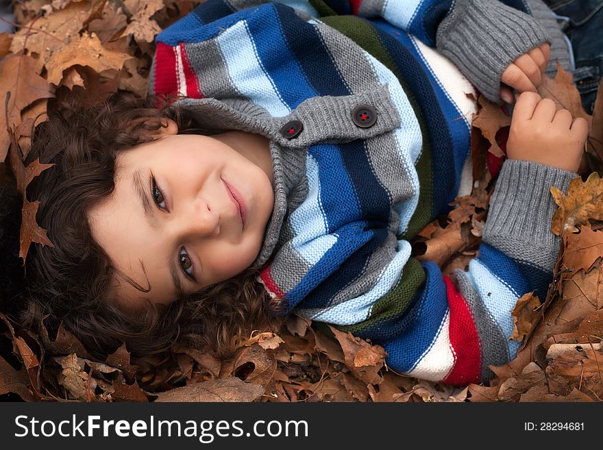 Happy foster children in the forest are having fun. Happy foster children in the forest are having fun