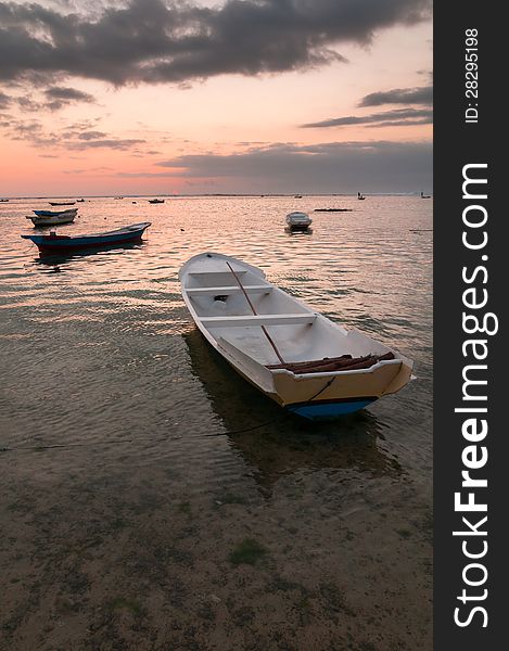 Sunset with boats