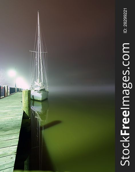 Sail boat   at the pier