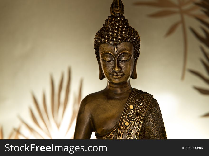 Buddha in lotus position with illumine background. Buddha in lotus position with illumine background
