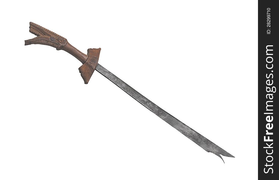 Traditional  Primitive Sword Isolated.