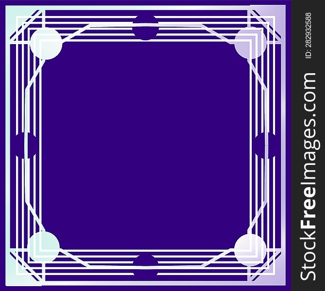 Neon Oriental Style Wireframe Boarder Template, Mint And Light Purple Gradient, Violet Background