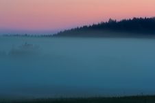 Foggy Evening And Sunset Royalty Free Stock Photos Foggy Evening And Sunset Royalty Free Stock Photos
