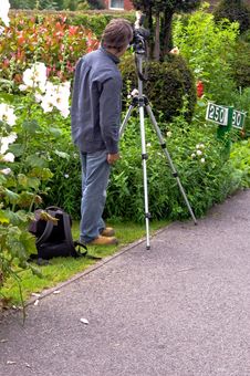 Photographer And Tripod Stock Photos Photographer And Tripod Stock Photos