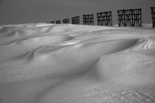 Snow Desert And Fence Royalty Free Stock Image Snow Desert And Fence Royalty Free Stock Image