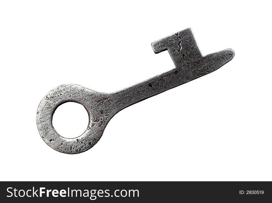 An image of an old metal key. An image of an old metal key