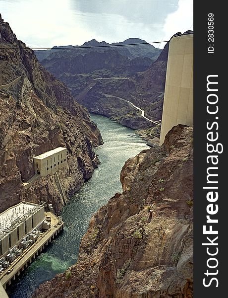 The Colorado River as seen from Hoover Dam