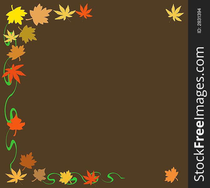 Colorful autumn leaves falling  on  brown background. Colorful autumn leaves falling  on  brown background