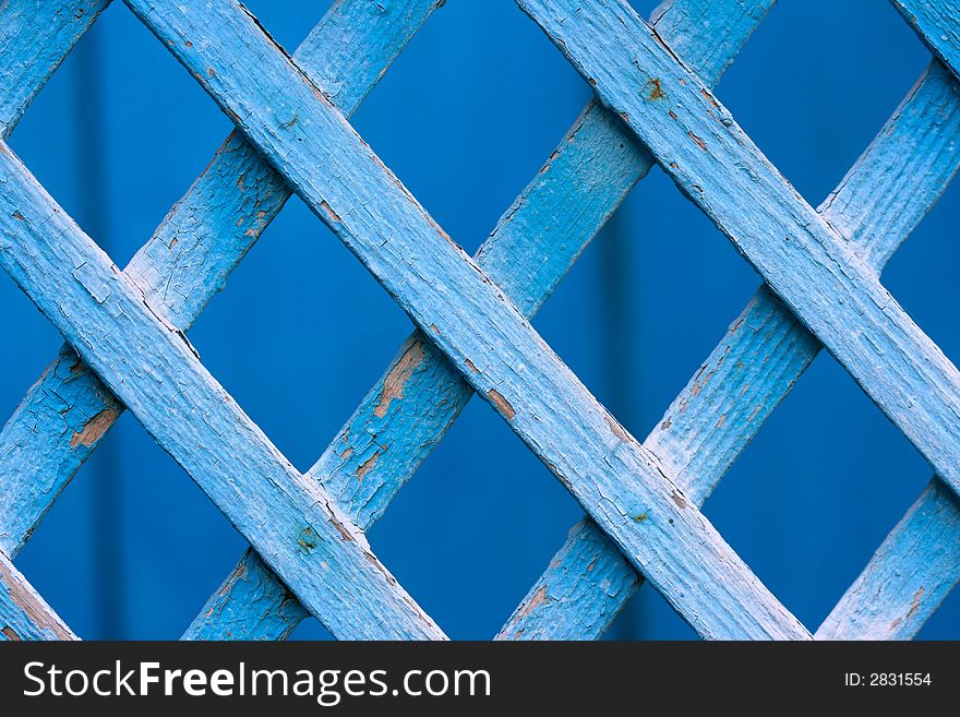 Blue fence close-up, may be used as background