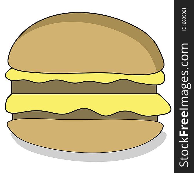 Cartoon style beefburger with a tasty filling - additional ai and eps format available on request. Cartoon style beefburger with a tasty filling - additional ai and eps format available on request