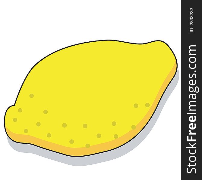 Hand drawn illustration of a lemon - additional ai and eps format available on request