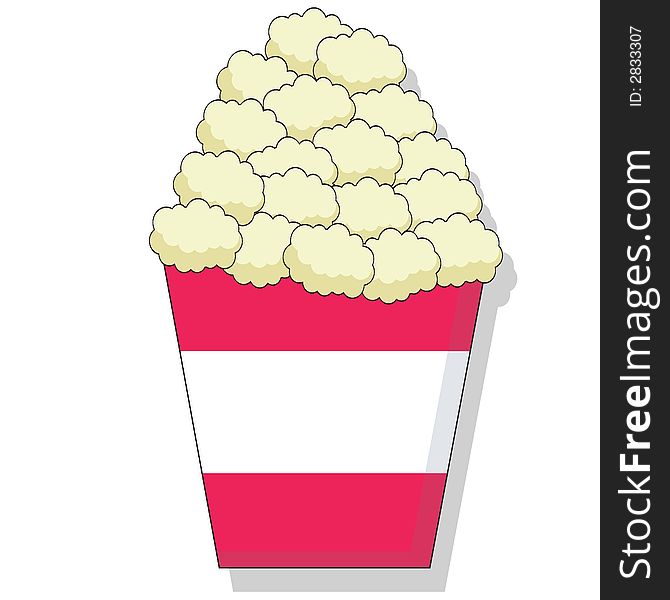 Cartoon of butter popcorn in a bucket - additional ai and eps format available on request