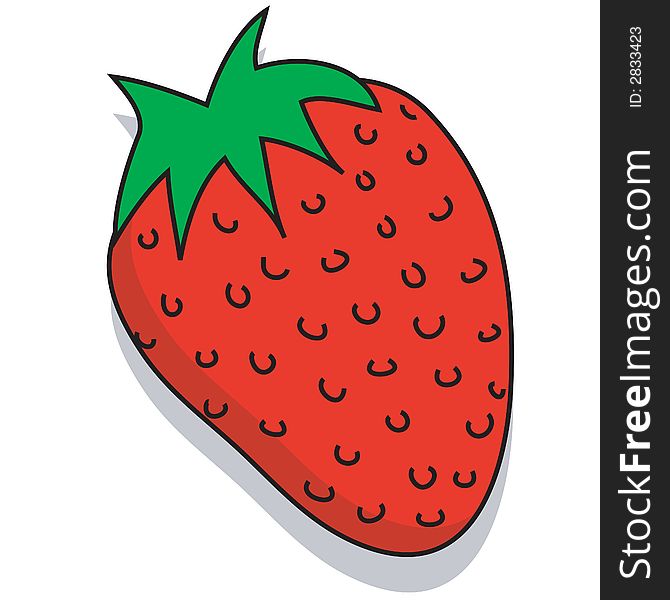 Hand drawn illustration of a strawberry - additional ai and eps format available on request