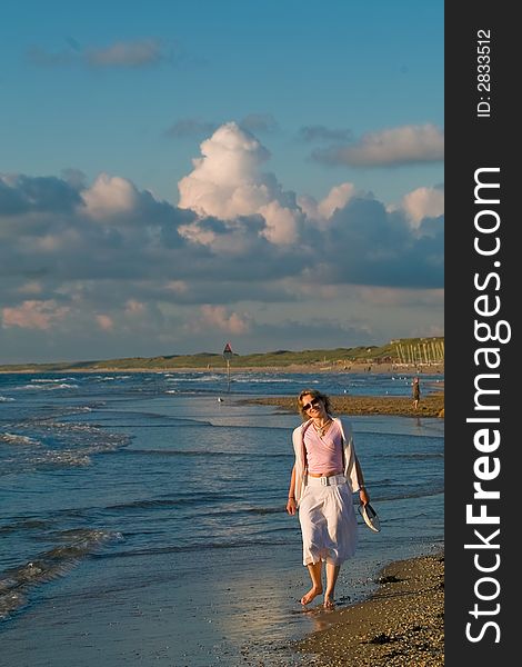 Attractive blond girl at the seaside. Attractive blond girl at the seaside