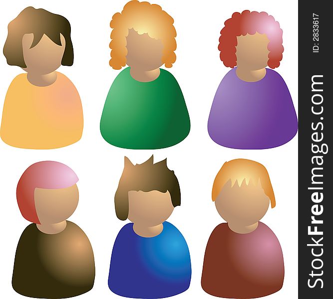 Illustration of different people icons - additional ai and eps format available on request