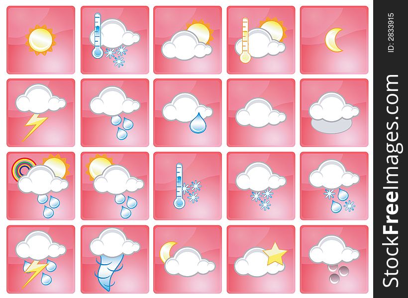 Set of different weather icons - additional ai and eps format available on request