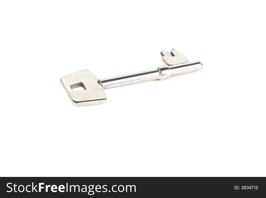 Photo of a key on the white background
