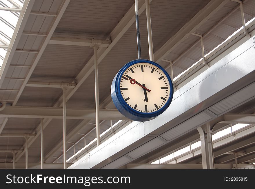 Clock in a subway station