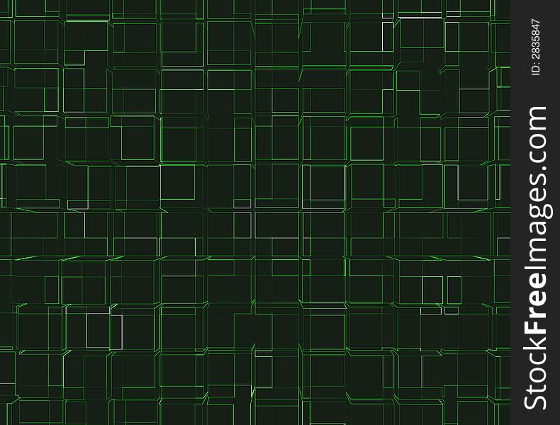 3D neon green cube background