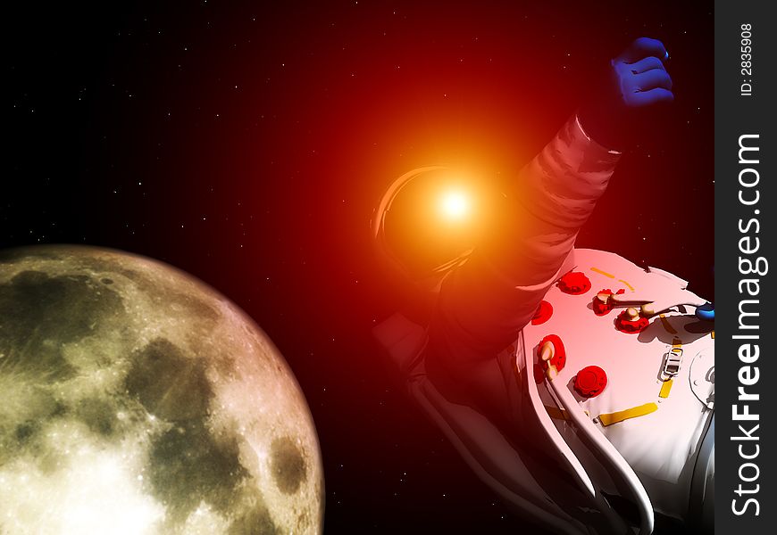 A conceptual image of spaceman or astronaut floating in space. A good conceptual image representing exploration,with added sun reflected of the visor. A conceptual image of spaceman or astronaut floating in space. A good conceptual image representing exploration,with added sun reflected of the visor.