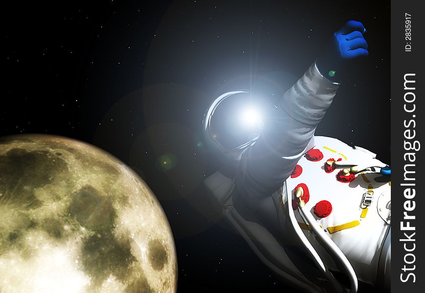 A conceptual image of spaceman or astronaut floating in space. A good conceptual image representing exploration,with added sun reflected of the visor. A conceptual image of spaceman or astronaut floating in space. A good conceptual image representing exploration,with added sun reflected of the visor.