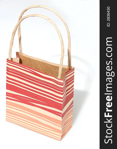 Red Striped Paperbag
