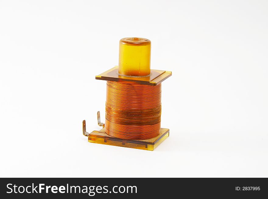 The coil of a copper wire for electronicians