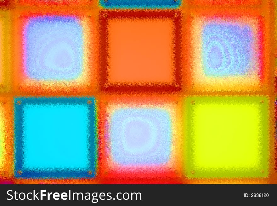 Vivid Colored Luminous Squares: white, red, blue, green. RGB