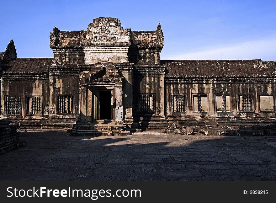 The Angkor wat carving architecture internal view. The Angkor wat carving architecture internal view.