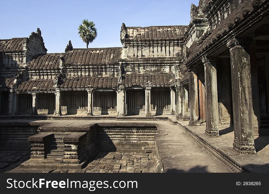 The Angkor wat carving architecture internal view. The Angkor wat carving architecture internal view.