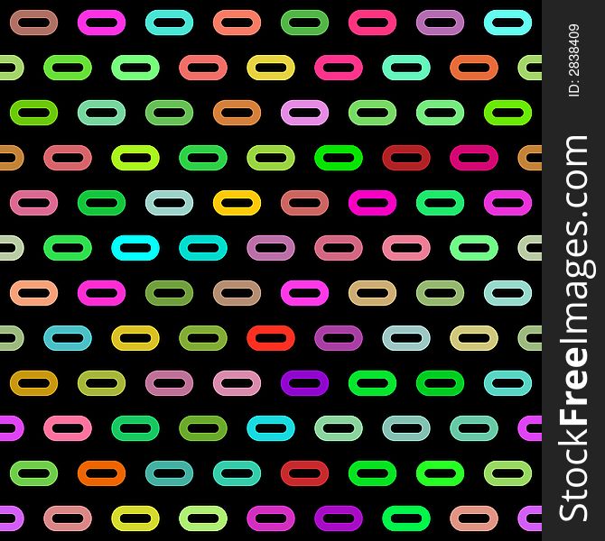 Colorful oval elements on black. Seamless background tile. Colorful oval elements on black. Seamless background tile.