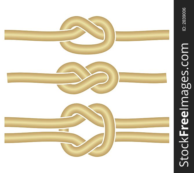 Art illustration of 3 different knots