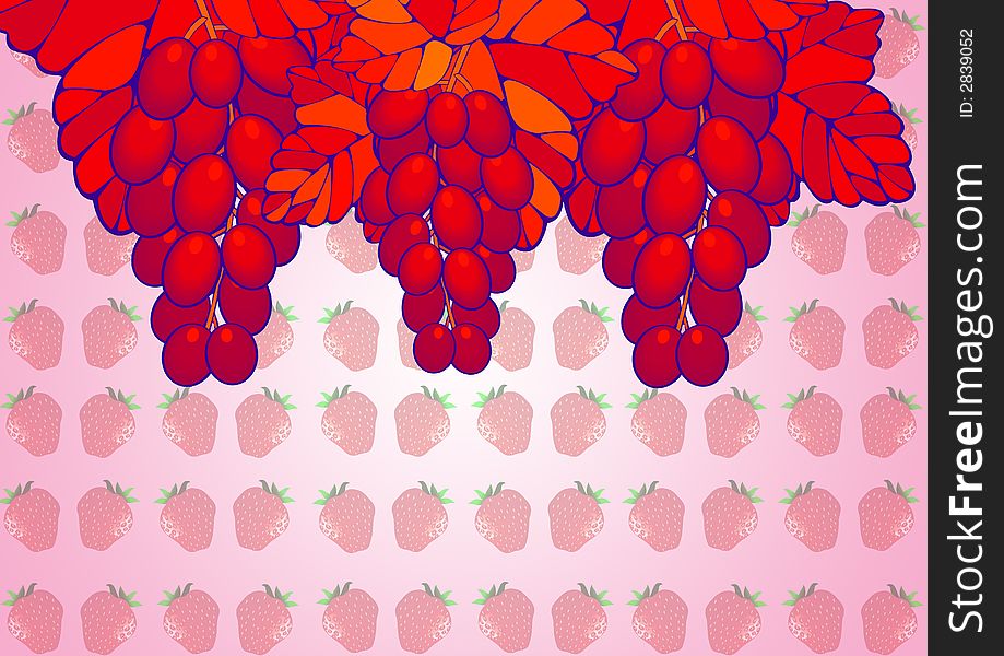 Strawberries And Grapes Poster