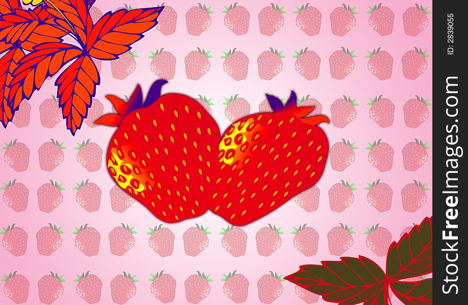 Strawberries Texture Poster