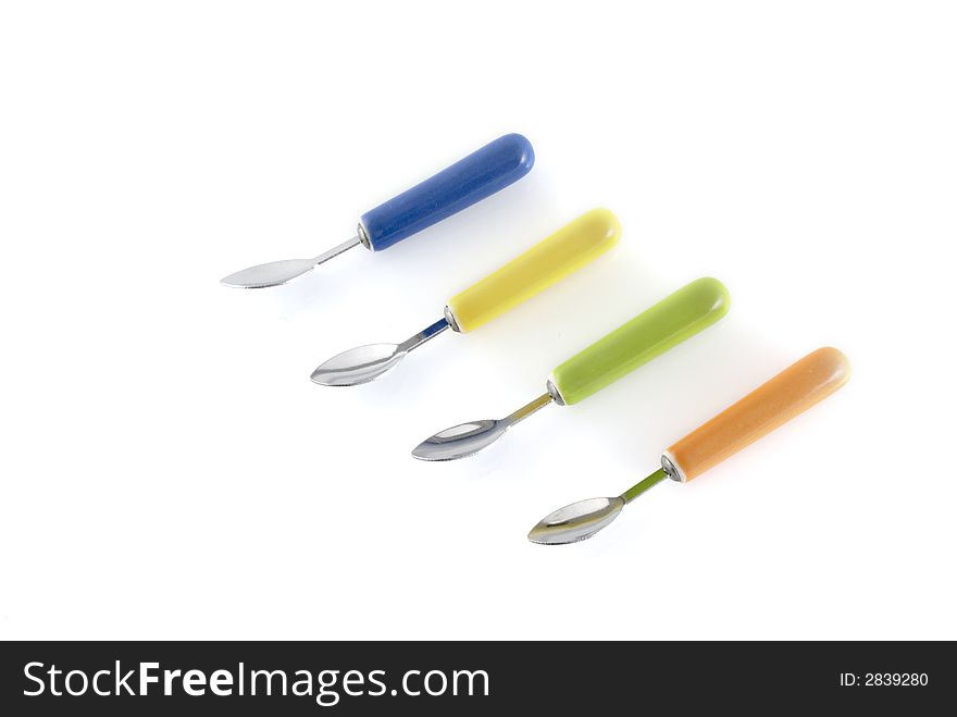 Four Colored Spoons