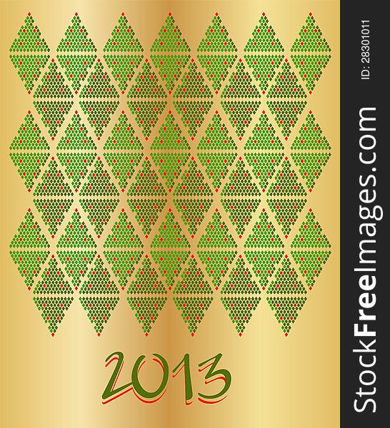 Christmas card. Stylized pattern that resembles a snake skin and Christmas trees. Christmas card. Stylized pattern that resembles a snake skin and Christmas trees
