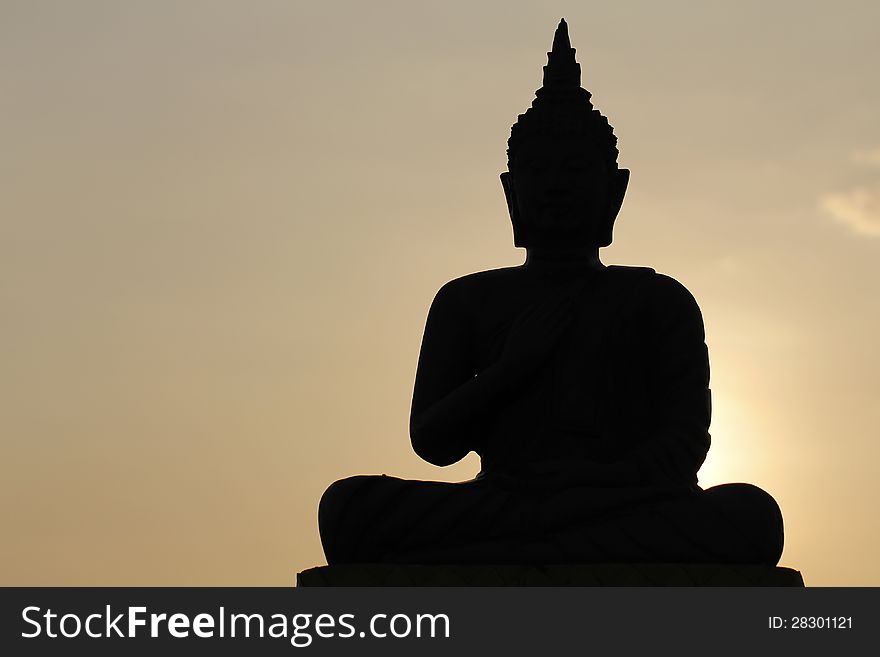 Buddha statue located at Phu Nok Hong. Thailand.