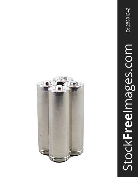 Group of battery on white background