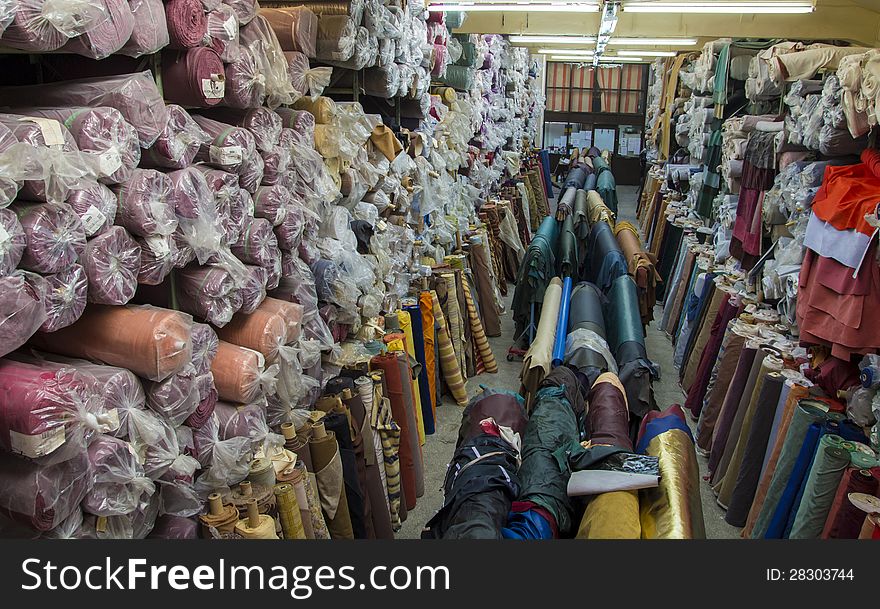 A big textiles deposit in bucharest, romania