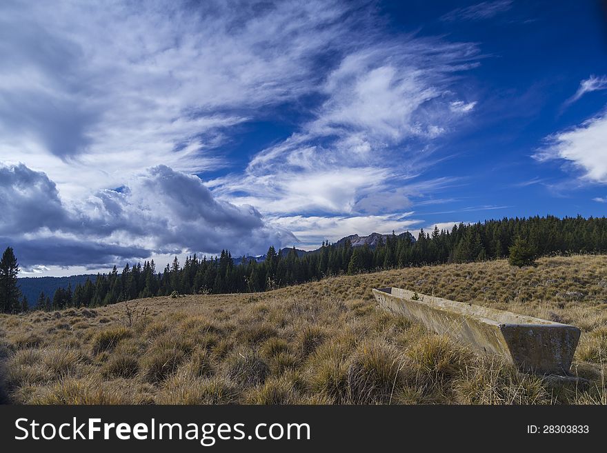 Seasonal view in sinaia mountains, romania