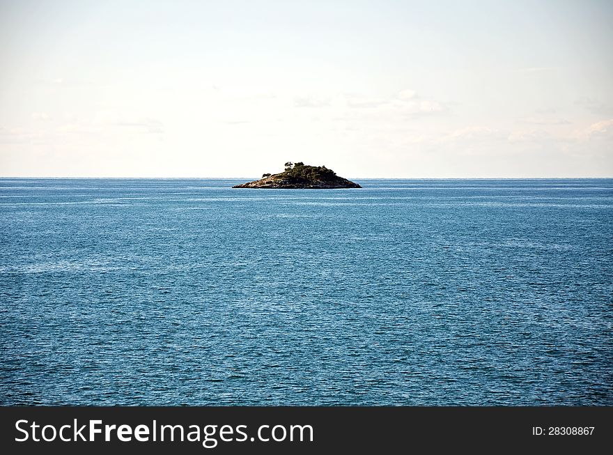 Lonely island on Adriatic sea