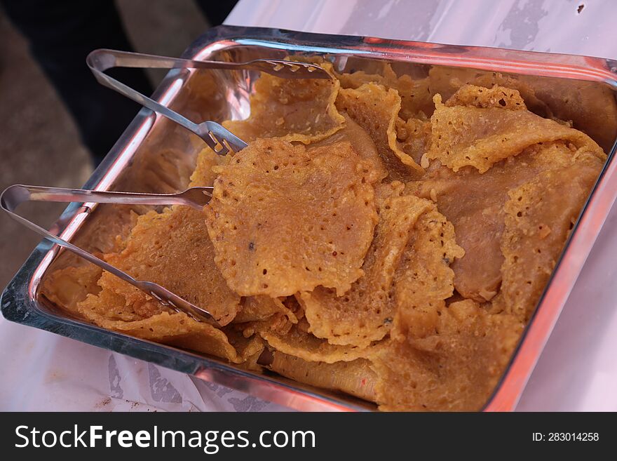 Rajasthani famous ghevar sweets during Indian wedding