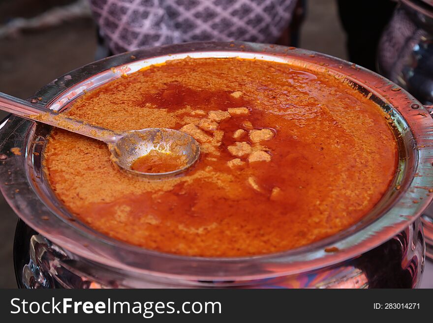 Indian Vegetable Food During Wedding Season To Serving With People